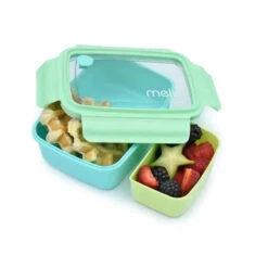 Melii - Bento Box With Removable Compartments, 800ml, Blue Mint Lime