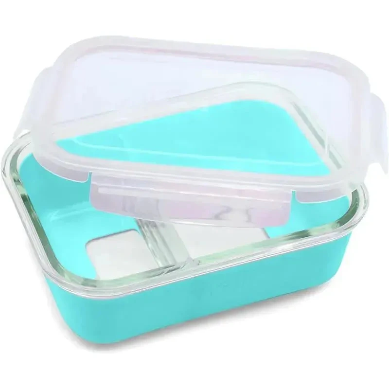 Melii - Glass Bento Box With Sleeve, Oven, Microwave, Freezer & Dishwasher Safe, 25oz, Blue 3 Melii - Glass Bento Box With Sleeve, Oven, Microwave, Freezer & Dishwasher Safe, 25oz, Blue