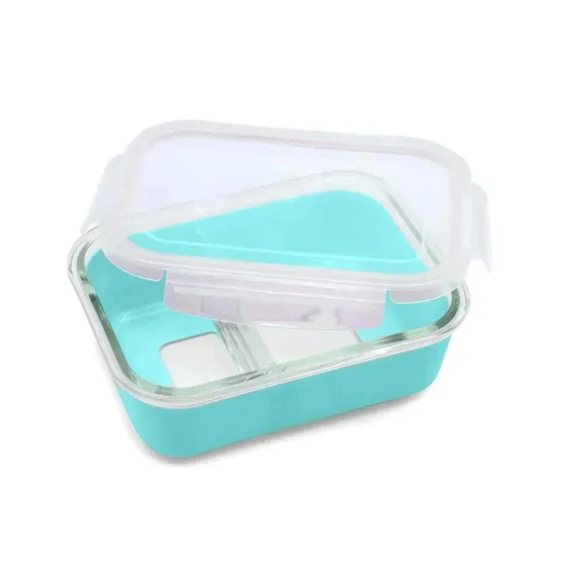 Melii - Glass Bento Box With Sleeve, Oven, Microwave, Freezer & Dishwasher Safe, 25oz, Blue 6 Melii - Glass Bento Box With Sleeve, Oven, Microwave, Freezer & Dishwasher Safe, 25oz, Blue - Image 4