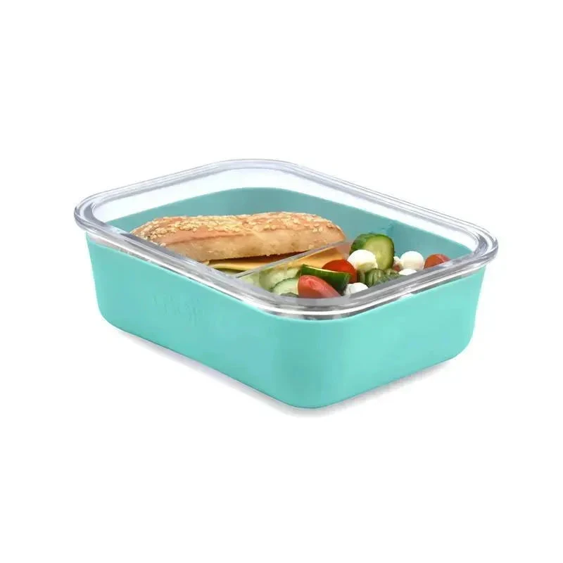Melii - Glass Bento Box With Sleeve, Oven, Microwave, Freezer & Dishwasher Safe, 25oz, Blue 7 Melii - Glass Bento Box With Sleeve, Oven, Microwave, Freezer & Dishwasher Safe, 25oz, Blue - Image 5