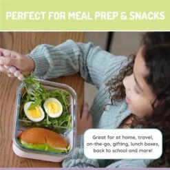 Melii - Glass Bento Box With Sleeve, Oven, Microwave, Freezer & Dishwasher Safe, 25oz, Pink -Macro Baby Store melii glass bento box with sleeve oven microwave freezer dishwasher safe 25oz pink image 6