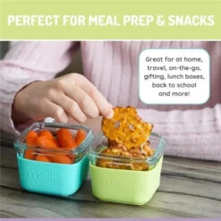 Melii - Glass Food Storage Containers With Silicone Sleeve, 5.4oz, Mint, Blue, Lime -Macro Baby Store melii glass food storage containers with silicone sleeve 5 4oz mint blue lime image 6