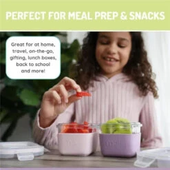 Melii - Glass Food Storage Containers With Silicone Sleeve, 5.4oz, Pink, Purple, Grey -Macro Baby Store melii glass food storage containers with silicone sleeve 5 4oz pink purple grey image 5