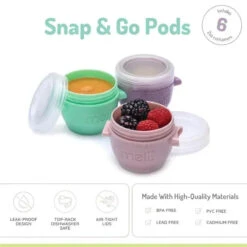 Melii - Snap & Go Baby Food Storage Containers, 2 Oz, 6 Pack -Macro Baby Store melii snap go baby food storage containers 2 oz 6 pack image 3