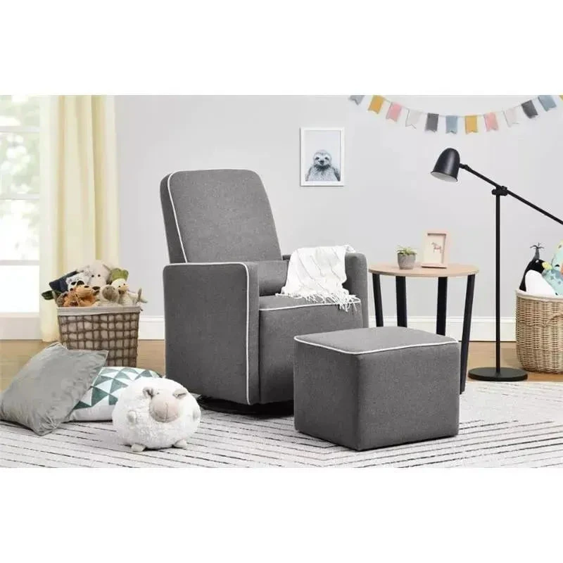Million Dollar Baby - DaVinci Olive Glider And Ottoman, Dark Gray/Cream 4 Million Dollar Baby - DaVinci Olive Glider And Ottoman, Dark Gray/Cream - Image 2