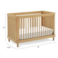 Million Dollar Baby - Namsake Marin With Cane 3-in-1 Convertible Crib, Honey | Honey Cane -Macro Baby Store million dollar baby namsake marin with cane 3 in 1 convertible crib honey honey cane image 4