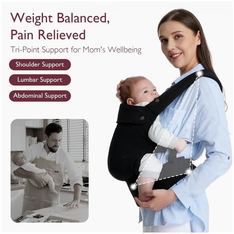 Momcozy - Baby Carrier Newborn To Toddler, Black 7 Momcozy - Baby Carrier Newborn To Toddler, Black - Image 5