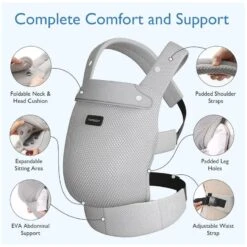 Momcozy - Baby Carrier Newborn To Toddler, Mesh Grey 13 Momcozy - Baby Carrier Newborn To Toddler, Mesh Grey -Macro Baby Store momcozy baby carrier newborn to toddler mesh grey image 5