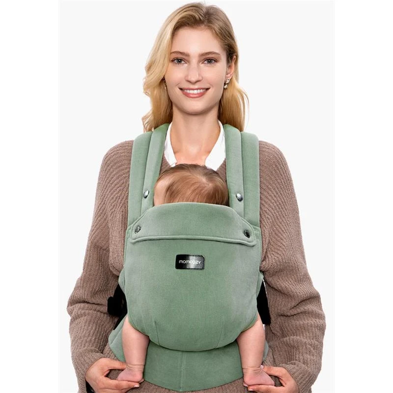 Momcozy - Baby Carrier With Natural Cotton Linen, Sage Green 3 Momcozy - Baby Carrier With Natural Cotton Linen, Sage Green