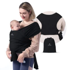 Momcozy - Baby Wrap Carrier, Black