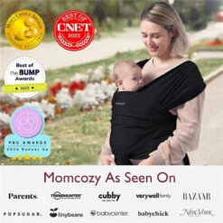 Momcozy - Baby Wrap Carrier, Black 12 Momcozy - Baby Wrap Carrier, Black -Macro Baby Store momcozy baby wrap carrier black image 4
