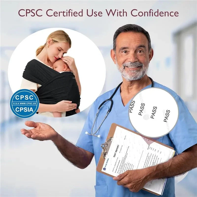 Momcozy - Baby Wrap Carrier, Black 7 Momcozy - Baby Wrap Carrier, Black - Image 5