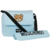 Moschino Baby - Diaper Bag With Changing Bear Logo Print, Light Blue 2 Moschino Baby - Diaper Bag With Changing Bear Logo Print, Light Blue -Macro Baby Store moschino baby diaper bag with changing bear logo print light blue image 1