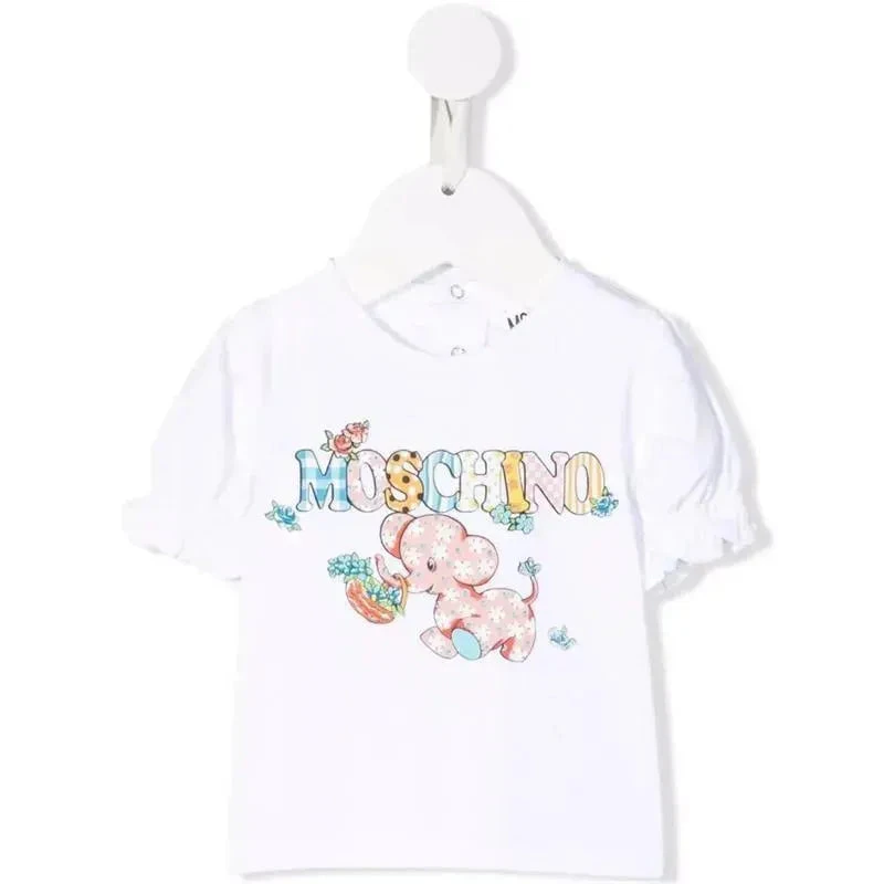 Moschino Baby - Girl Puffy T-Shirt With Elephant, Yellow 3 Moschino Baby - Girl Puffy T-Shirt With Elephant, Yellow