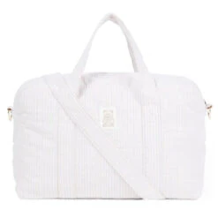 Moschino Baby - Striped Diaper Bag With Bear Patch Changing Mat Beige