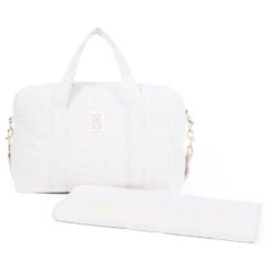 Moschino Baby - Striped Diaper Bag With Bear Patch Changing Mat Beige 8 Moschino Baby - Striped Diaper Bag With Bear Patch Changing Mat Beige -Macro Baby Store moschino baby striped diaper bag with bear patch changing mat beige image 3