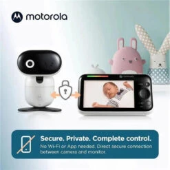 Motorola - 5 WiFi Video Baby Monitor With Camera 11 Motorola - 5 WiFi Video Baby Monitor With Camera -Macro Baby Store motorola hd connect 5 1080p remote pan tilt video baby monitor image 3