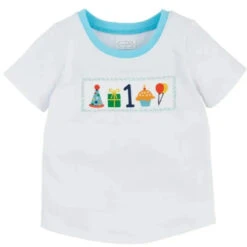 Mud Pie - 1st Birthday Boy Smocked Tee
