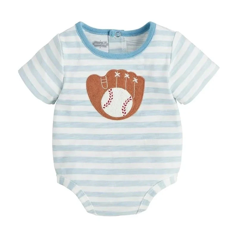 Mud Pie - Baby Boy Baseball Crawlers, 3/6M 3 Mud Pie - Baby Boy Baseball Crawlers, 3/6M