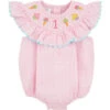 Mud Pie - Baby Girl One Smocked Bubble, Pink -Macro Baby Store mud pie baby girl one smocked bubble pink image 1