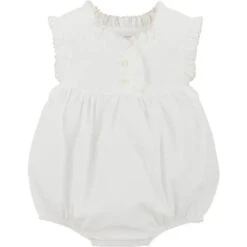 Mud Pie - Baby Girl White Ruffle Bubble