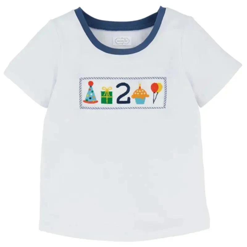 Mud Pie - Birthday Boy Smocked Two Tee 2T 3 Mud Pie - Birthday Boy Smocked Two Tee 2T