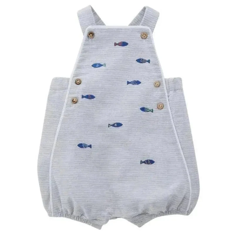 Mud Pie - Fish Schiffli Bubble Romper 3 Mud Pie - Fish Schiffli Bubble Romper
