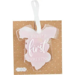 Mud Pie - Pink Baby's First Christmas Ornament