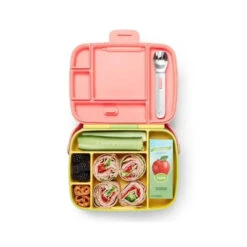 Munchkin - Lunch Bento Box With Stainless Steel Utensils (Yellow & Pink) 10 Munchkin - Lunch Bento Box With Stainless Steel Utensils (Yellow & Pink) -Macro Baby Store munchkin lunch bento box with stainless steel utensils yellow pink image 3