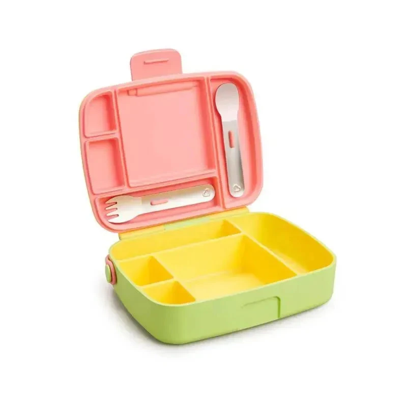 Munchkin - Lunch Bento Box With Stainless Steel Utensils (Yellow & Pink) 7 Munchkin - Lunch Bento Box With Stainless Steel Utensils (Yellow & Pink) - Image 5