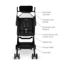 Munchkin Sparrow Ultra Compact Stroller - Black -Macro Baby Store munchkin sparrow ultra compact stroller black image 3