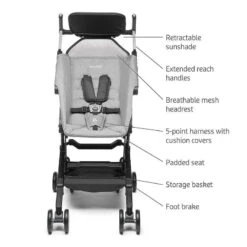 Munchkin - Sparrow Ultra Compact Stroller, Grey 11 Munchkin - Sparrow Ultra Compact Stroller, Grey -Macro Baby Store munchkin sparrow ultra compact stroller grey image 5