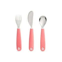 Munchkin Splash Toddler Fork, Knife & Spoon Set - Pink