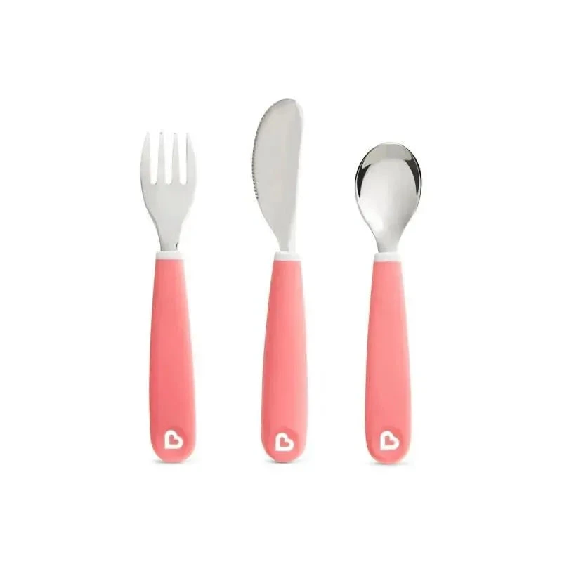Munchkin Splash Toddler Fork, Knife & Spoon Set - Pink 3 Munchkin Splash Toddler Fork, Knife & Spoon Set - Pink