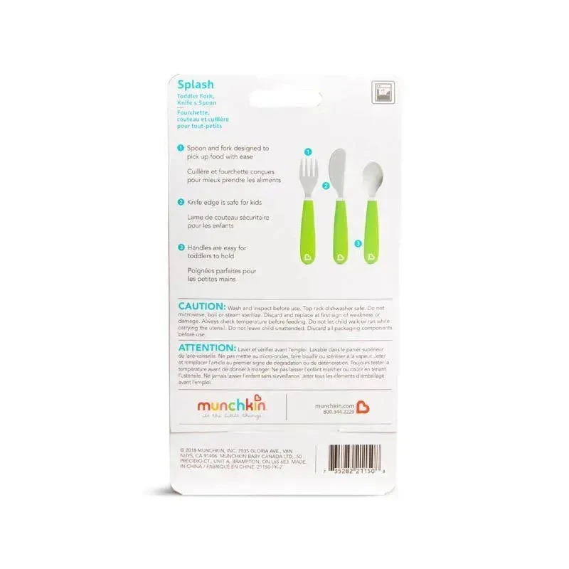 Munchkin Splash Toddler Fork, Knife & Spoon Set - Pink 5 Munchkin Splash Toddler Fork, Knife & Spoon Set - Pink - Image 3