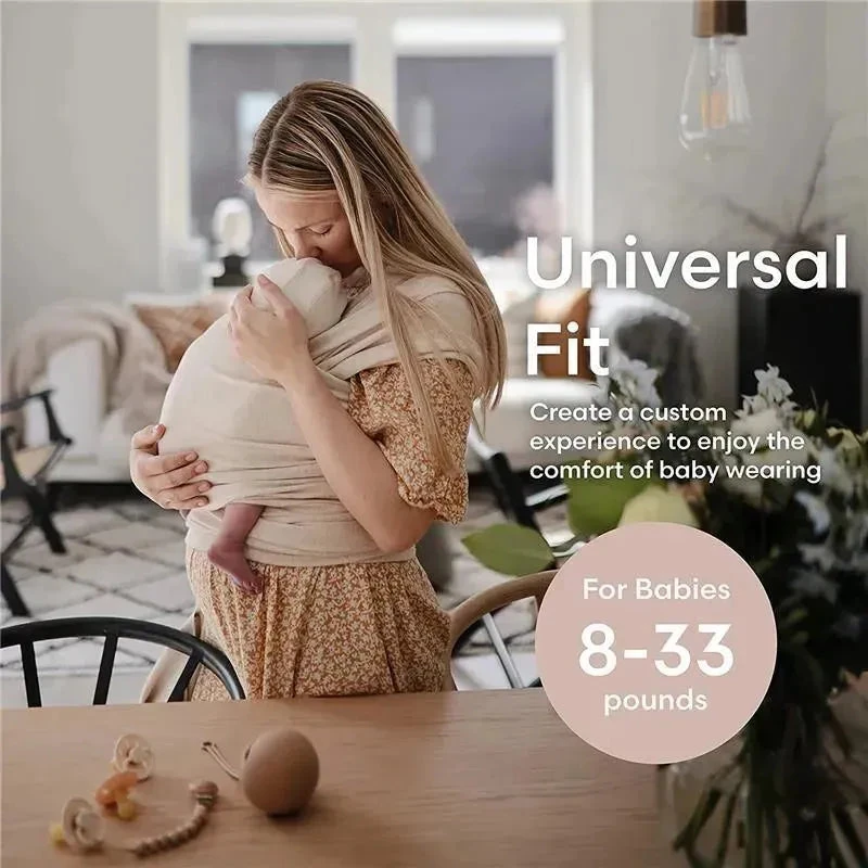 Mushie - 100% Organic Cotton Baby Wrap Carrier, Grey Melange 5 Mushie - 100% Organic Cotton Baby Wrap Carrier, Grey Melange - Image 3