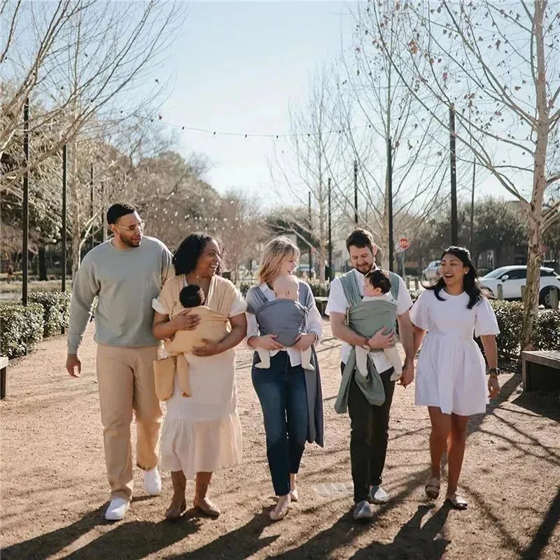 Mushie - 100% Organic Cotton Baby Wrap Carrier, Roman Green 6 Mushie - 100% Organic Cotton Baby Wrap Carrier, Roman Green - Image 4