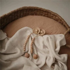 Mushie - 100% Silicone Baby Pacifier Clip BPA Free, Hera Faux Wood -Macro Baby Store mushie 100 silicone baby pacifier clip bpa free hera faux wood image 3