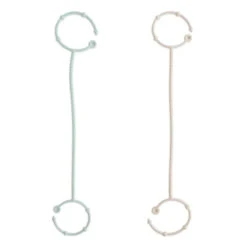 Mushie - Adjustable Silicone Strap 2-Pack, Cambridge Blue/Shifiting Sand