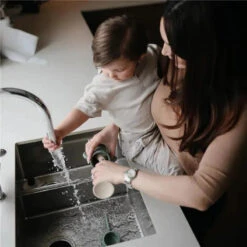 Mushie - Baby Bottle Brush, Soft Silicone With Suction Base, Blush -Macro Baby Store mushie baby bottle brush soft silicone with suction base blush image 6