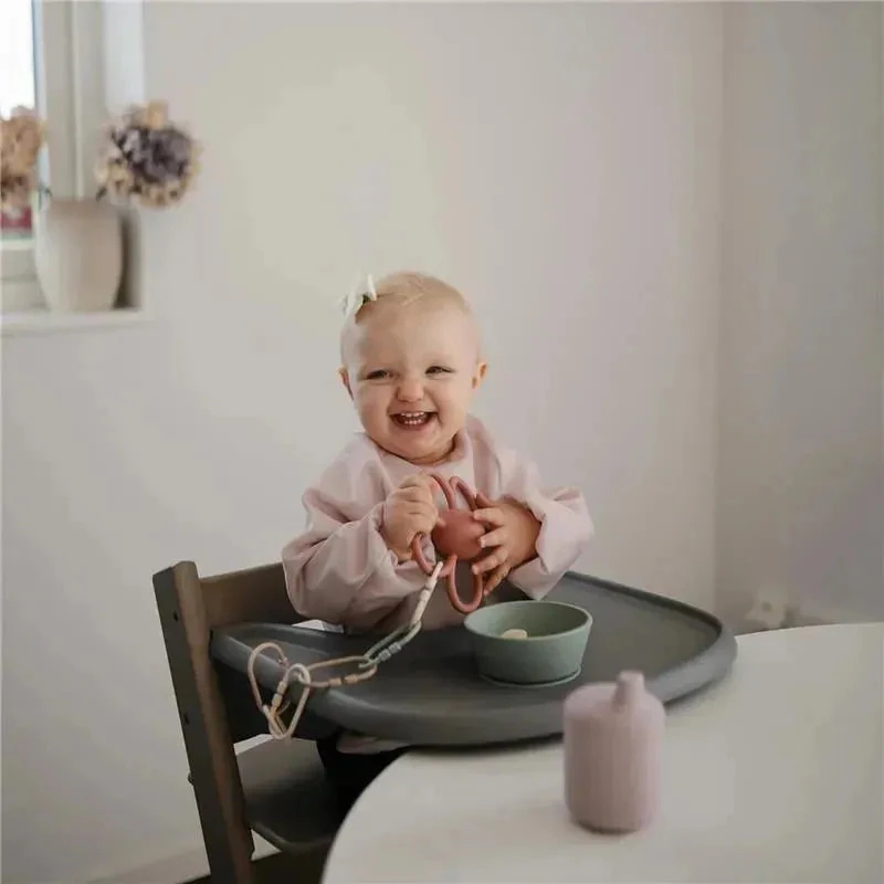 Mushie - Baby Chain Link Rings Toy 12 Count, Multiuse Car Seat Stroller Connecting Toy, Shifting Sand, Blush, Cambridge Blue 5 Mushie - Baby Chain Link Rings Toy 12 Count, Multiuse Car Seat Stroller Connecting Toy, Shifting Sand, Blush, Cambridge Blue - Image 3