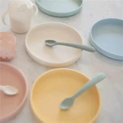 Mushie - Classic Silicone Suction Plate, BPA-Free Non-Slip Design, Soft Lilac -Macro Baby Store mushie classic silicone suction plate bpa free non slip design soft lilac image 4