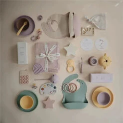 Mushie - Classic Silicone Suction Plate, BPA-Free Non-Slip Design, Soft Lilac -Macro Baby Store mushie classic silicone suction plate bpa free non slip design soft lilac image 5