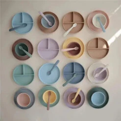 Mushie - Classic Silicone Suction Plate, BPA-Free Non-Slip Design, Soft Lilac -Macro Baby Store mushie classic silicone suction plate bpa free non slip design soft lilac image 7