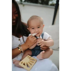 Mushie - Finger Toothbrush (Shifting Sands/Blush) -Macro Baby Store mushie finger toothbrush shifting sands blush image 7