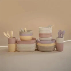 Mushie - Flatware Fork & Spoon Set For Kids, Pale Daffodi -Macro Baby Store mushie flatware fork spoon set for kids pale daffodi image 7