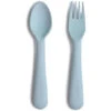 Mushie - Flatware Fork & Spoon Set For Kids, Powder Blue -Macro Baby Store mushie flatware fork spoon set for kids powder blue image 1