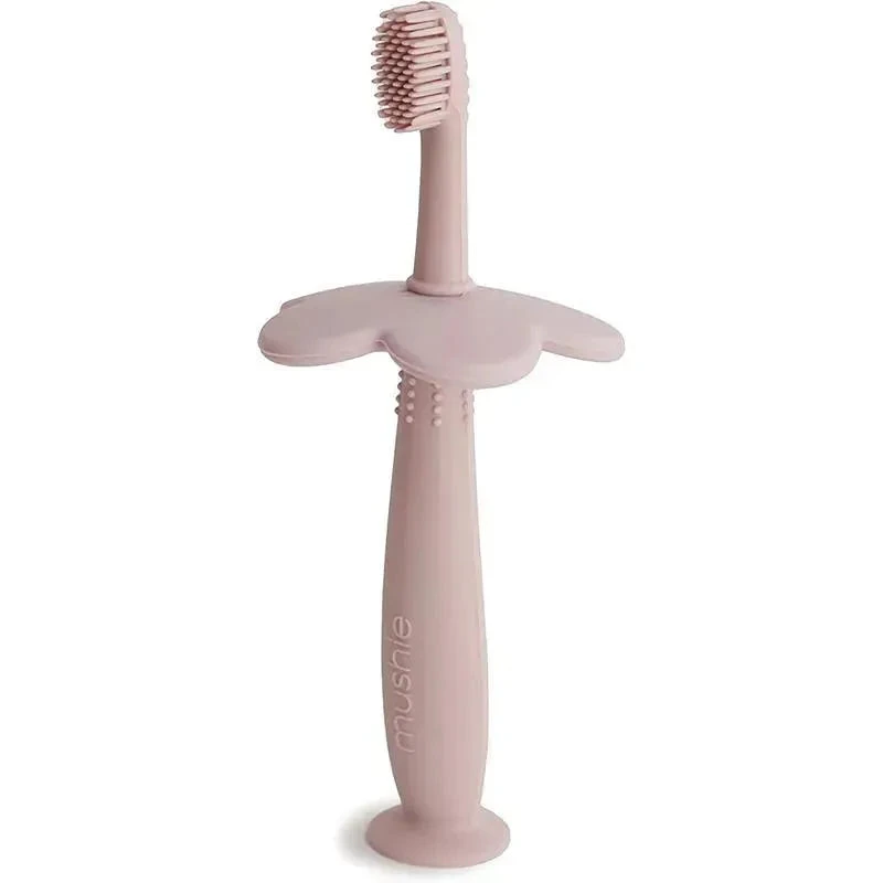 Mushie - Flower Toddler Training Toothbrush, Blush 3 Mushie - Flower Toddler Training Toothbrush, Blush