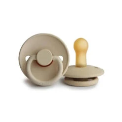 Mushie - Frigg Natural Rubber Pacifier, Sandstone, 6/18 Months