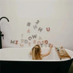 Mushie - Letters And Numbers Bath Play Set (Original) -Macro Baby Store mushie letters and numbers bath play set original image 3